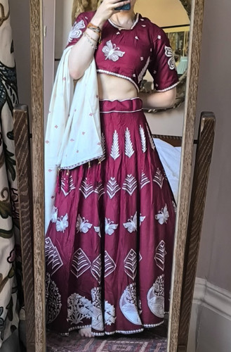 Red embroidered cotton - cotton, blend