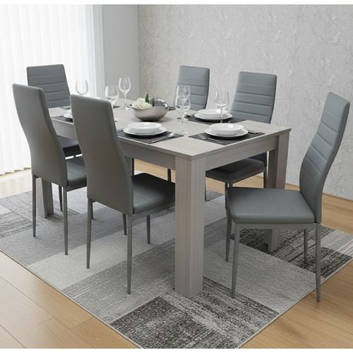 Modern dining table set with - modern, 6