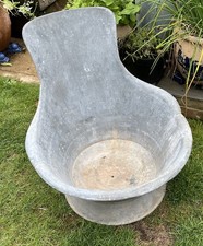 Vintage old galvanised hip bath slipper old metal tin bath tub 