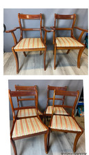 MANDER 6 Dining Chairs Armchair Yew Wood Regency Style Mahogany Chair Vintage