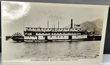 RPPC ~ MINT ~ STEAMER TUTSHI W.P.Y.R. CARCROSS, YUKON, CANADA ~ STEAMSHIP, FERRY