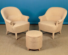 Pair of Cocktail Chairs and Pouffe c.1960