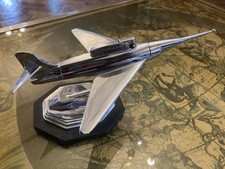 VINTAGE MID CENTURY CHROME JET FIGHTER PLANE TABLE LIGHTER