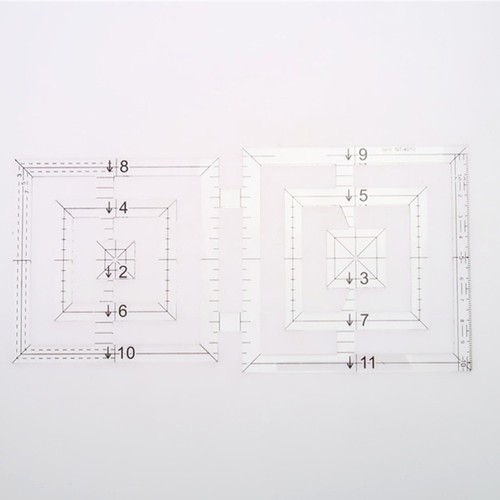 Sewing square template - template, for