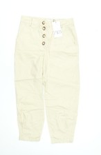 Zara Women Beige Cotton