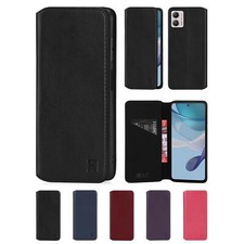 Case Cover For Motorola Moto G53 G54 G84 - Real Leather Book Wallet Flip