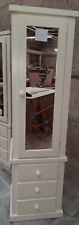 HANDMADE AYELSBURY 3 DRAWER SLIM SINGLE IVORY CREAM (MIRRORED) WARDROBE