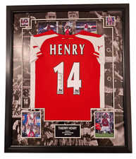 ** Framed Thierry Henry Signed Shirt Autographed Jersey ** NO.14 with Coa