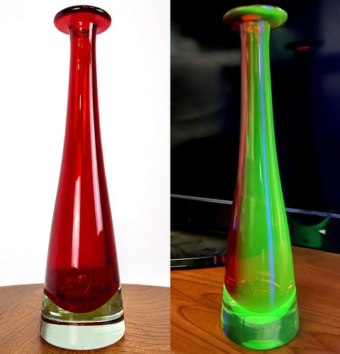 Large murano cased - cased, red/uranium