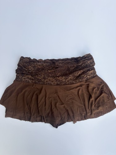 Brown lace layered micro - micro, mini