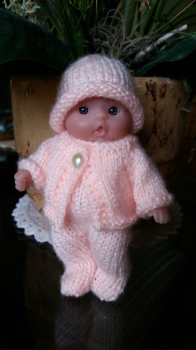 Hand knit baby doll clothes - knit,