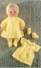 Knitting pattern copy 1082.  Dolls clothes outfit for 12 &16 inch dolls. DK/4ply