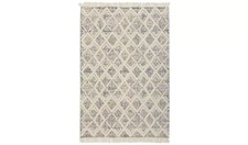 Habitat Printed Cream & Blue Cotton Flatweave Rug 230x160cm Living Room - Dirty