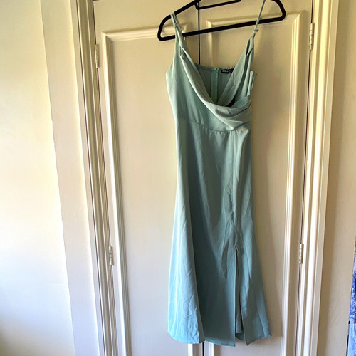 Mint green cowl neck long - green,