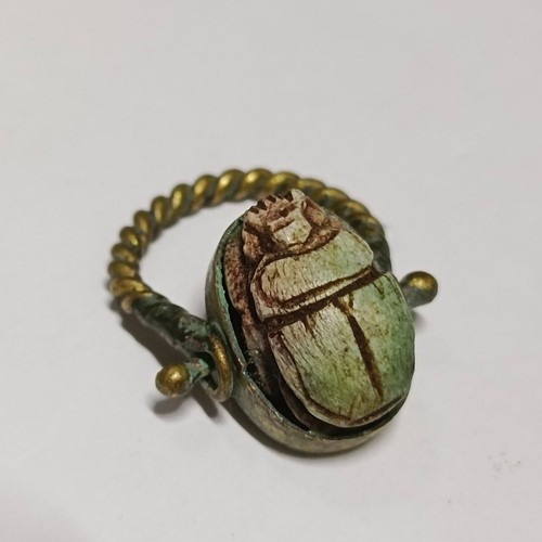 Ancient egyptian brass scarab - ancient,