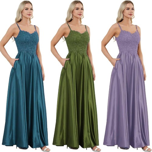 Satin evening party prom - party,