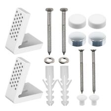 Toilet Pan Fixing Kit Angled Floor Bracket Bidet Basin Bathroom White Chrome Cap