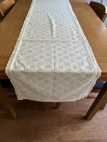 Shabby chic cream table runner - chic,