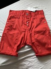 HUMOR Lago Chino Drop Crotch Shorts Men Size M DZ2045 Red New With Tags