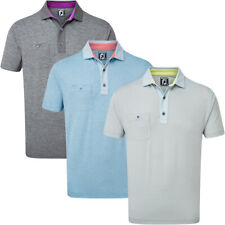 FootJoy Heather Pique Pinstripe Trim Mens Golf Polo Shirt