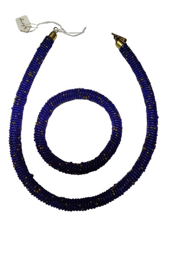 Beaded necklace bracelet set - beaded,