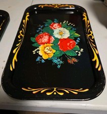 Vintage Metal Lap Tray W/Red