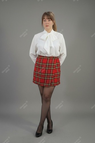 White button front - white, pussybow