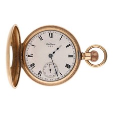 American Waltham 'Vanguard' gold plated lever half hunter pocket watch #A1