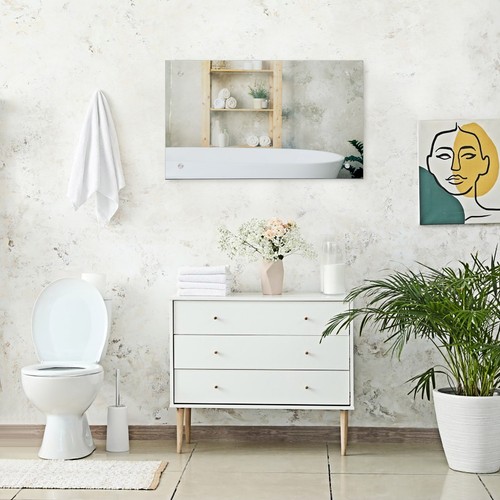 Frameless bathroom mirror - , with