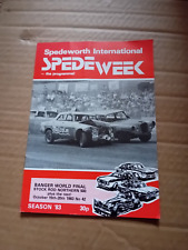 SPEDEWORTH BANGER RACING WORLD FINAL  PROGRAMME WIMBLEDON 15TH OCTOBER 1983