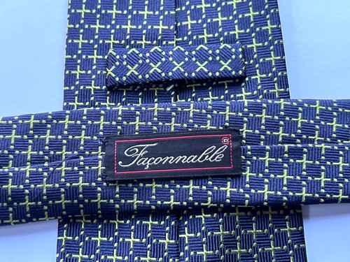 Faconnable silk tie navy - faconnable, and