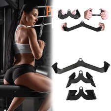 LAT Pulldown Attachment Set T-bar V-bar Pulley Cable Attachments for Home Gym