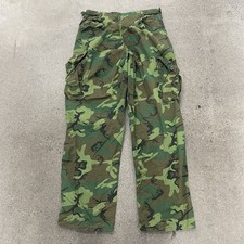 Vintage Rip Stop Poplin Jungle Camo Cargo Military Pants Size Medium Long