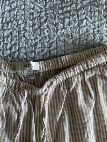 Wide leg beige striped - wide,