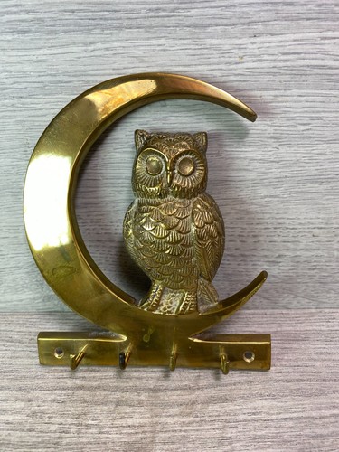 Vintage solid brass owl - vintage,