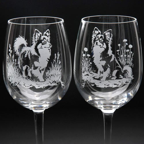 Papillon dog crystal wine - crystal,