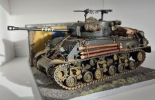 Sherman Fury 1/35 Scale Tank Built and Painted 3 Crew and Base Included WW2