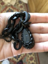 Antique Victorian Whitby Jet And Vulcanite Bracelet.