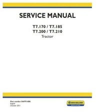 New Holland T7.170 T7.185 T7.200 T7.210 Dealers Workshop Manual Delivered Today