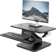 Black Height Adjustable 25 inch Standing Desk Converter Compact Sit Stand Table