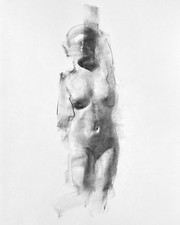 ORIGINAL CHARCOAL DRAWING Nude