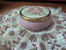 Framecraft Pink Handpainted Floral (8cm) Vintage Pill/Trinket/Jewellery Box-cye