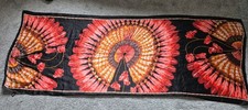 Vintage HERMES silk scarf "Brazil" Colourful Feather Motif, Longer Maxi Twilly