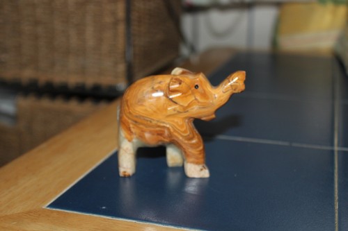 Onyx elephant figurine - figurine, hand