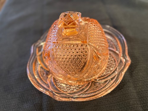 Vintage pink depression glass - vintage,