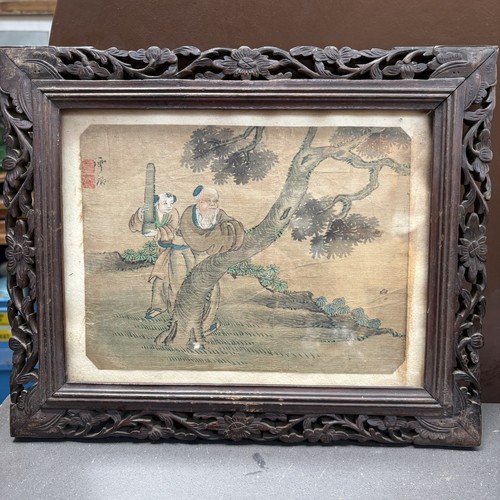 Antique chinese silk painting - chinese,
