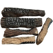 Natural Looking Decorative Wood Logs for BioEthanol or Gas Fireplace Pack of 5