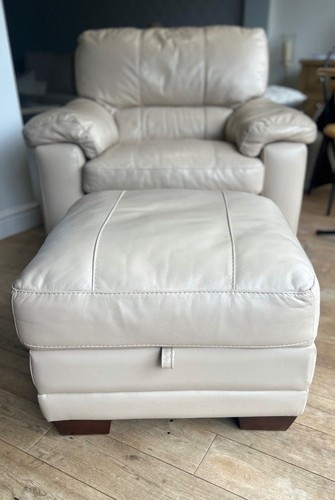 Leather armchair with storage