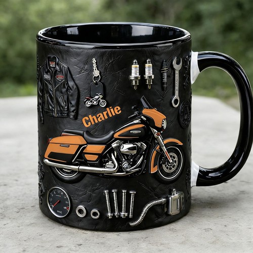 Personalized biker accent mug - personalized,