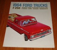 Original 1964 Ford F-250 Pickup Truck Sales Brochure Styleside Flareside Stake